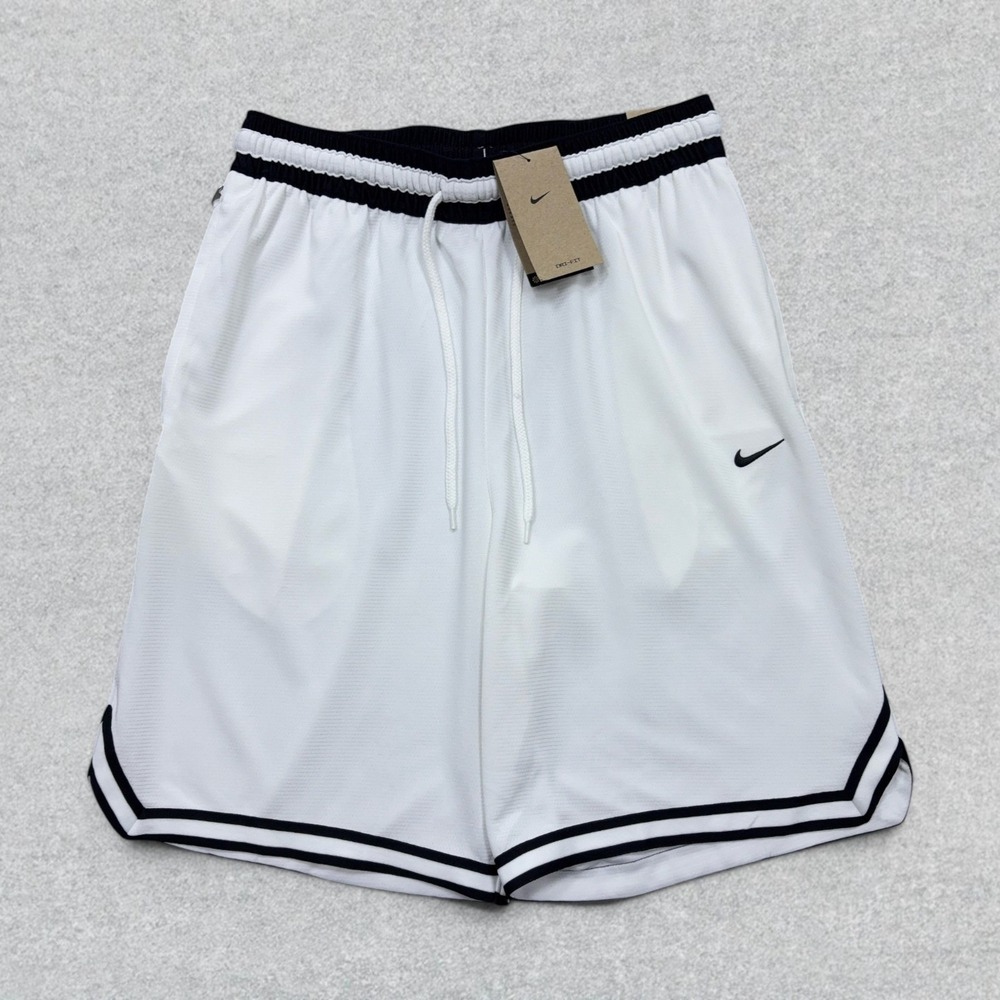 Nike Dri-FIT DNA Basketball Shorts Men's Medium White Black Pockets Stretch NWT